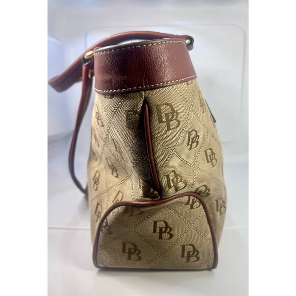 FINAL CLEARANCE! Dooney & Bourke AUTHENTIC VINTAGE Tan & Brown Handbag Purse - Picture 5 of 14